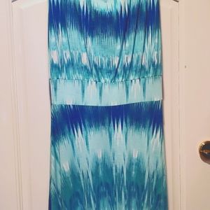 Veronica M strapless tyedye blue dress 👗